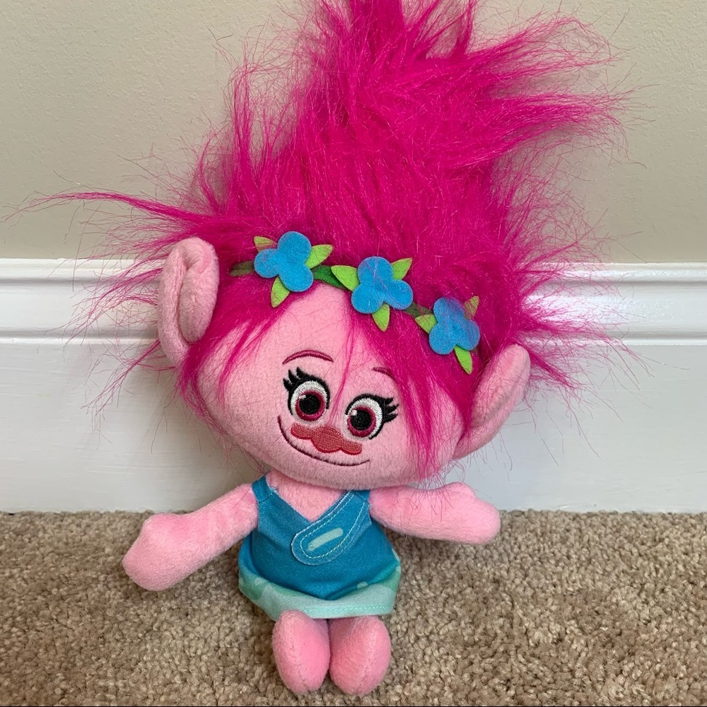 Hasbro Dreamworks Trolls Pink Poppy Troll 12" Plush Stuffed Animal Hair …